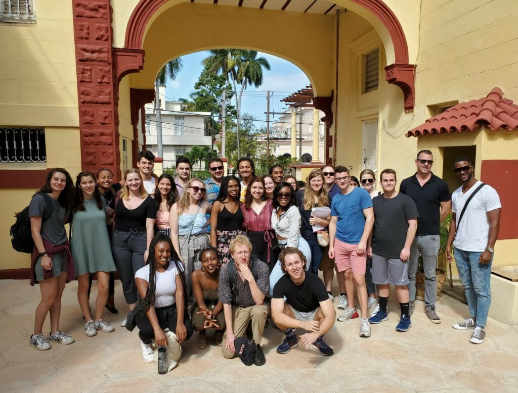Study abroad group on a study abroad trip