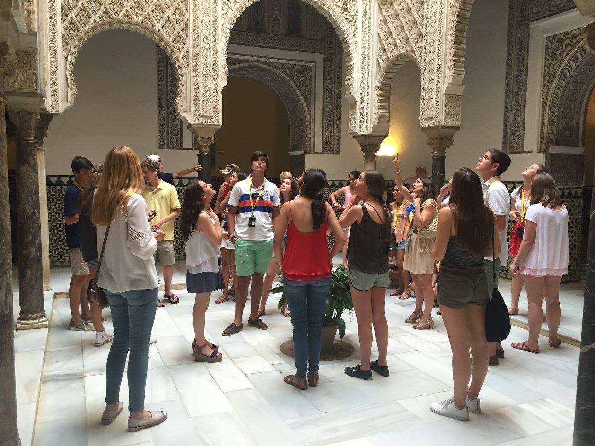 Alandis exchange students in Alcazar Royal Palace with local students, Seville.