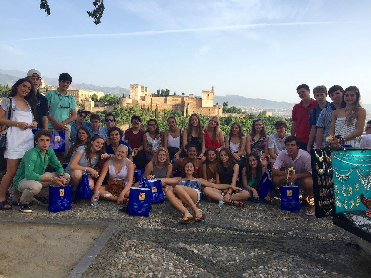 Alandis students at a lookout of the Alhambra, Granada